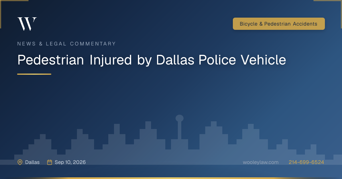 Dallas Pedestrian Accident with Police Vehicle